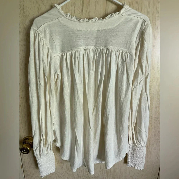 Free People We The Free Bella Top Ivory Oversized XS - Picture 9 of 14